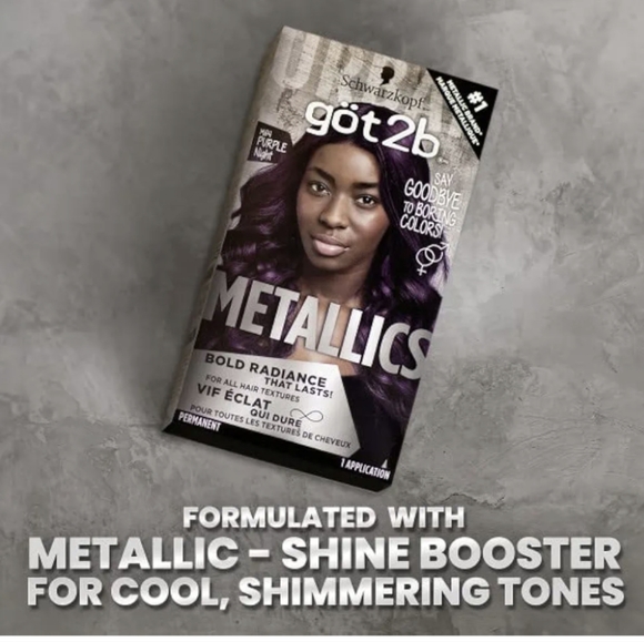 Got2b Metallics Permanent Hair Color, M64 Purple Night Charcoal - Picture 5 of 10